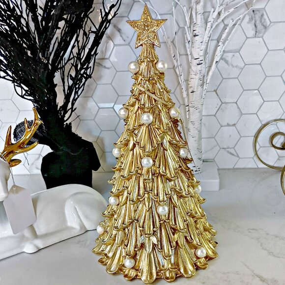 NEW! EXQUISITE PEARL EMBELLISHED 15" TREE DECOR OH MY - Picture 6 of 6